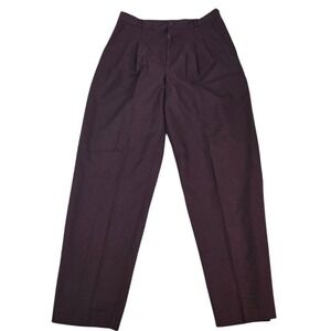 Vintage Briggs New York Pleated Pants Womens 12 Burgundy‎ High Waist Made In USA
